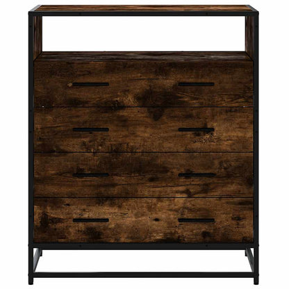Ladekast 70x41x83,5 cm bewerkt hout gerookt eikenkleurig