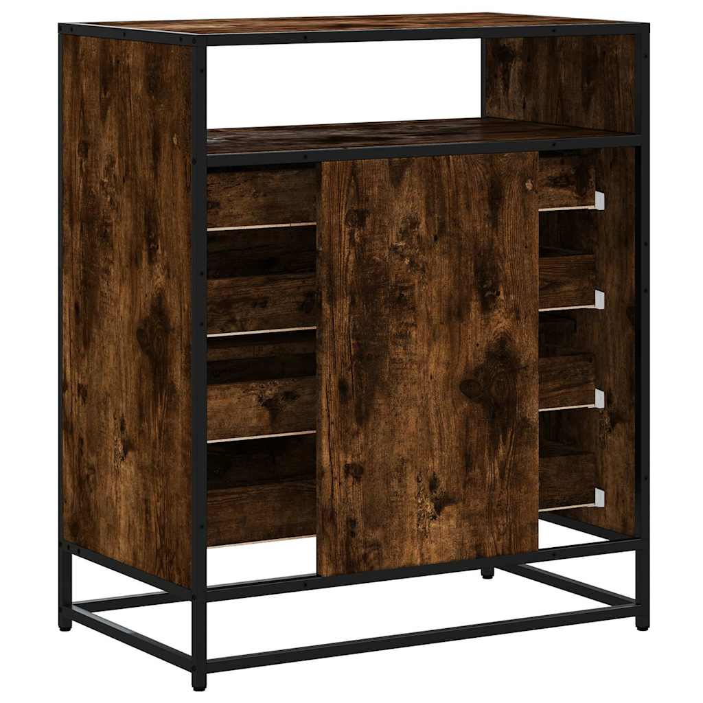 Ladekast 70x41x83,5 cm bewerkt hout gerookt eikenkleurig