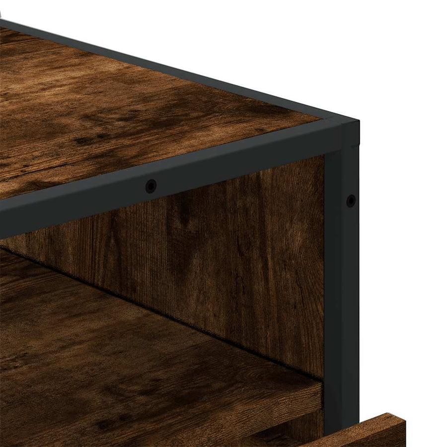 Ladekast 70x41x83,5 cm bewerkt hout gerookt eikenkleurig