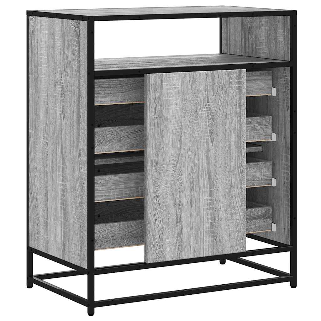 Ladekast 70X41X83,5 Cm Bewerkt Hout Eikenkleurig Grijs sonoma
