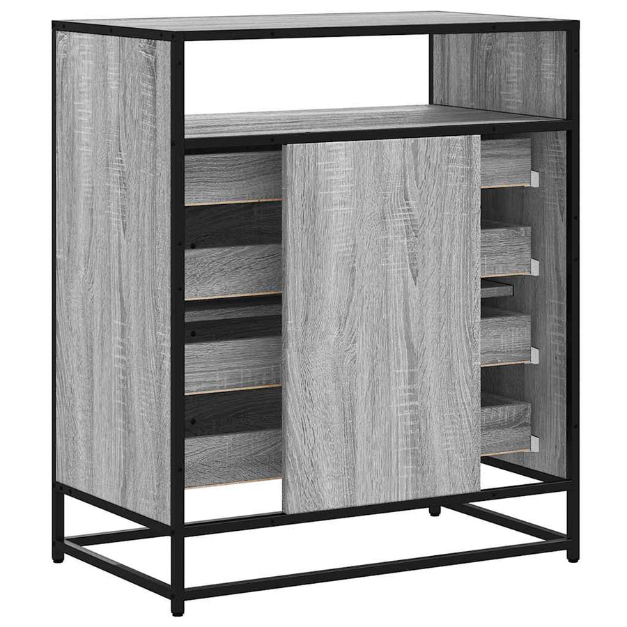 Ladekast 70X41X83,5 Cm Bewerkt Hout Eikenkleurig Grijs sonoma