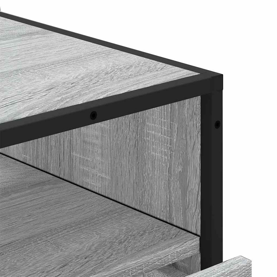 Ladekast 70X41X83,5 Cm Bewerkt Hout Eikenkleurig Grijs sonoma