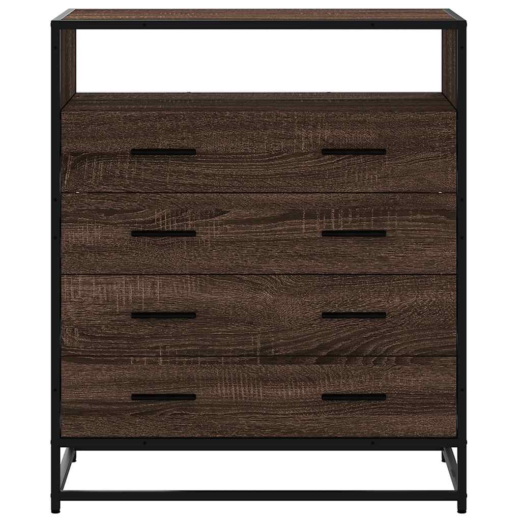 Ladekast 70x41x83,5 cm bewerkt hout bruin eikenkleur