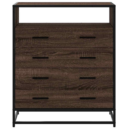 Ladekast 70x41x83,5 cm bewerkt hout bruin eikenkleur
