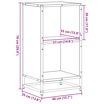 Boekenkast 40x35x76 cm bewerkt hout zwart