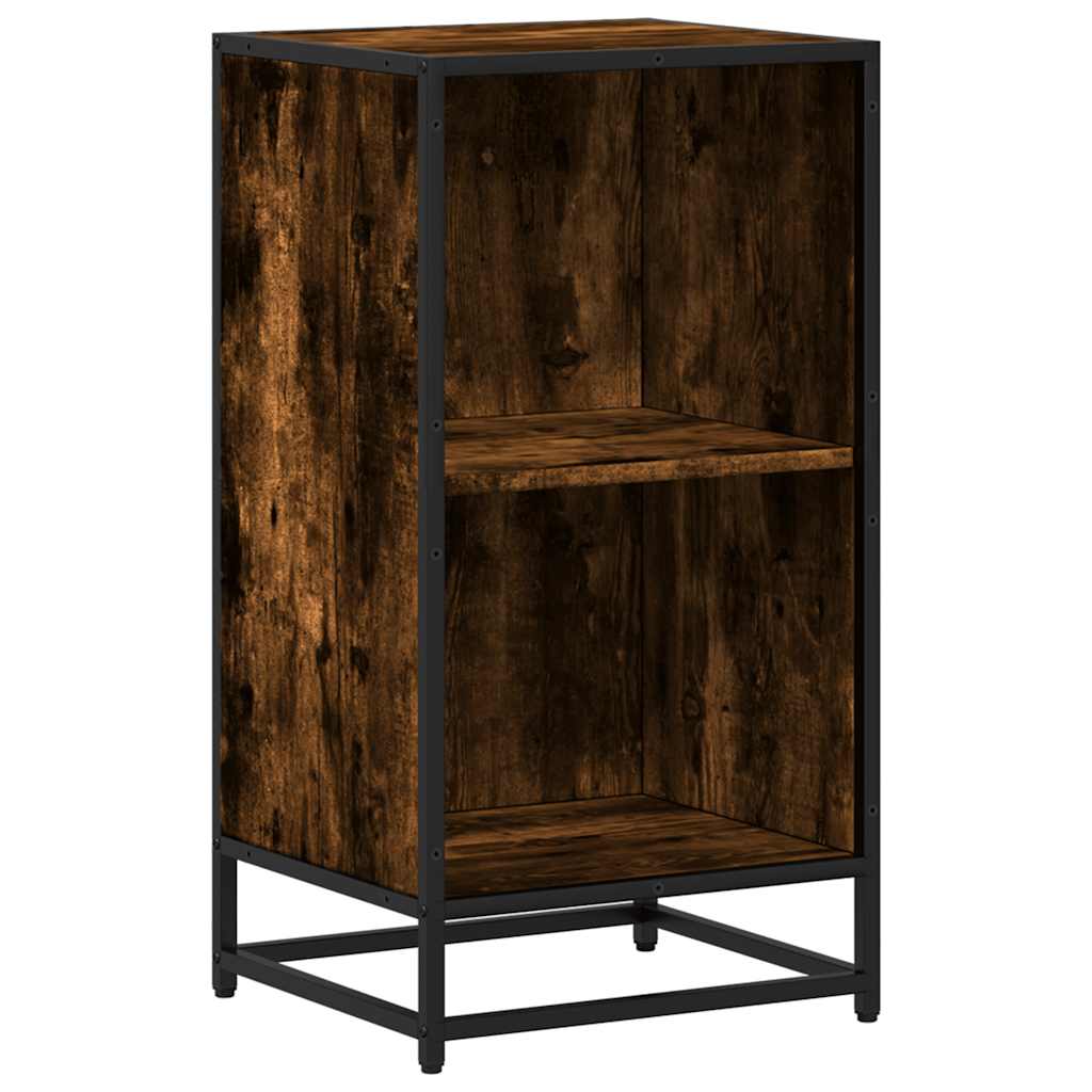 Boekenkast 40x35x76 cm bewerkt hout gerookt eikenkleurig