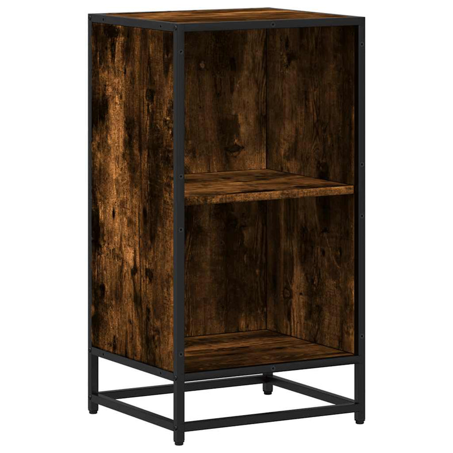 Boekenkast 40x35x76 cm bewerkt hout gerookt eikenkleurig