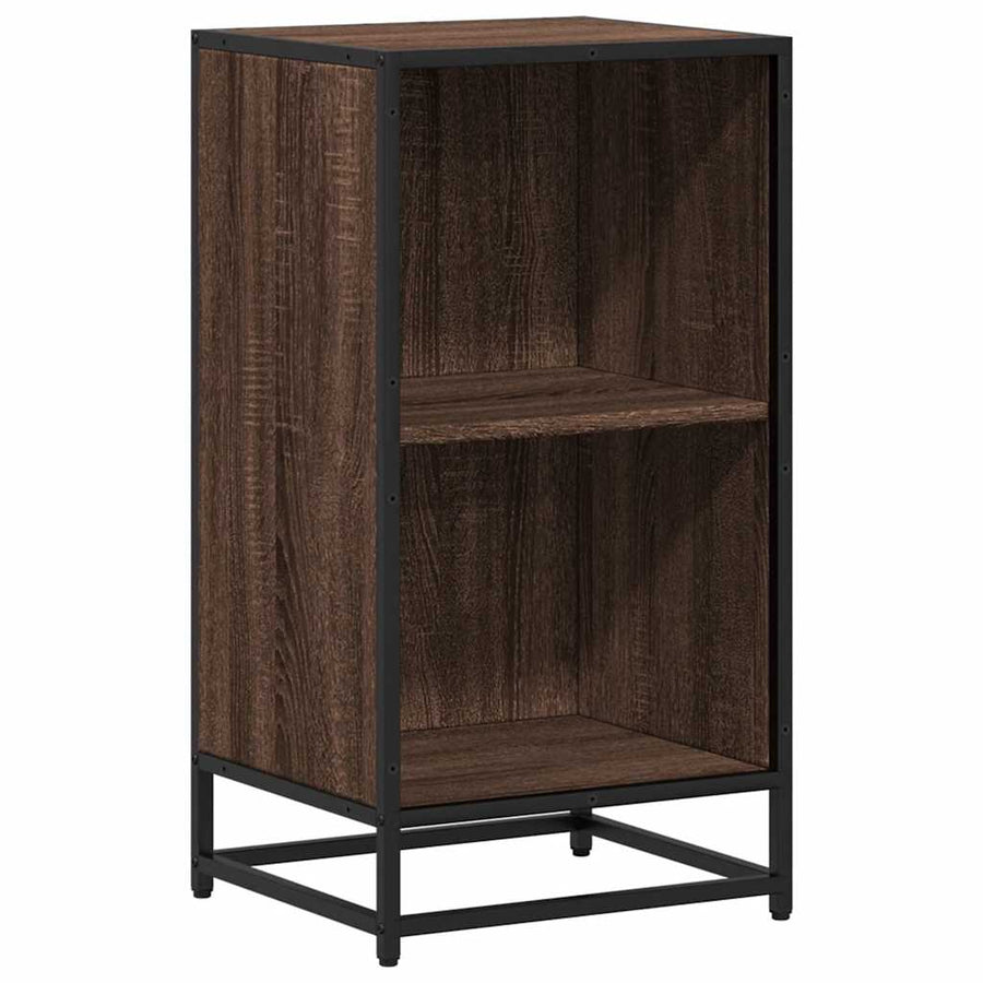 Boekenkast 40x35x76 cm bewerkt hout bruin eikenkleur