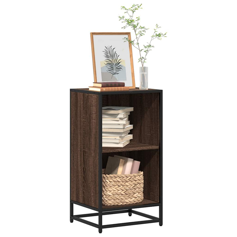 Boekenkast 40x35x76 cm bewerkt hout bruin eikenkleur