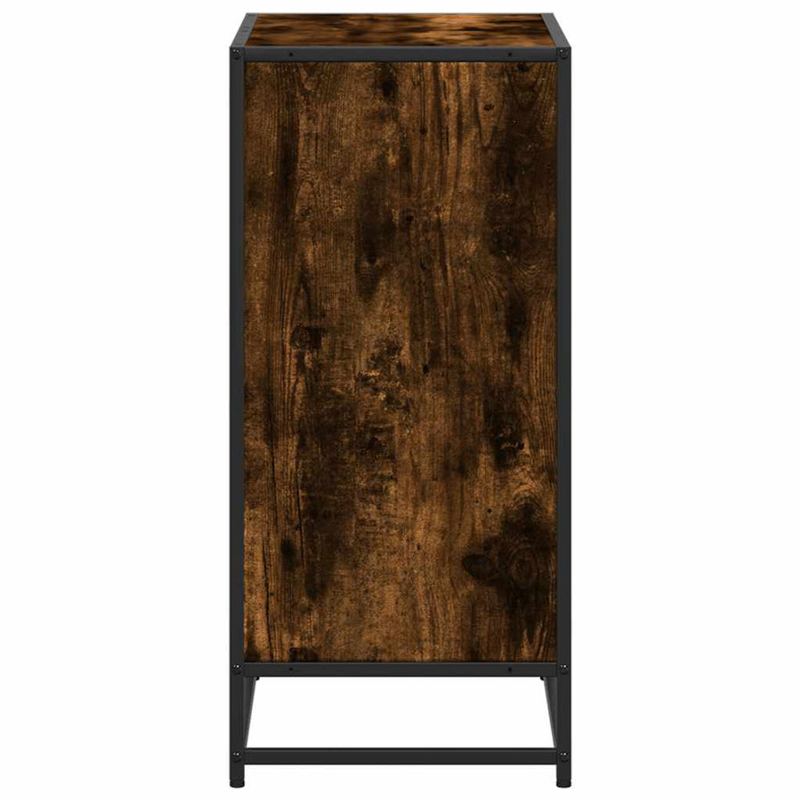Boekenkast 60x35x76 cm bewerkt hout gerookt eikenkleurig