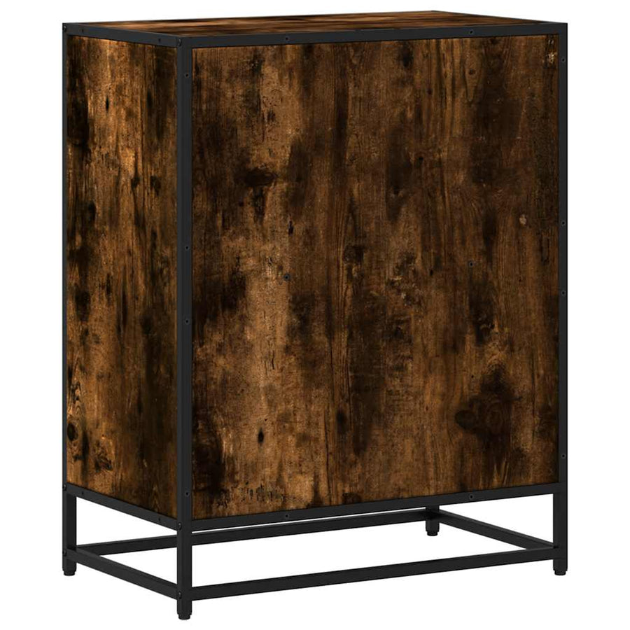 Boekenkast 60x35x76 cm bewerkt hout gerookt eikenkleurig