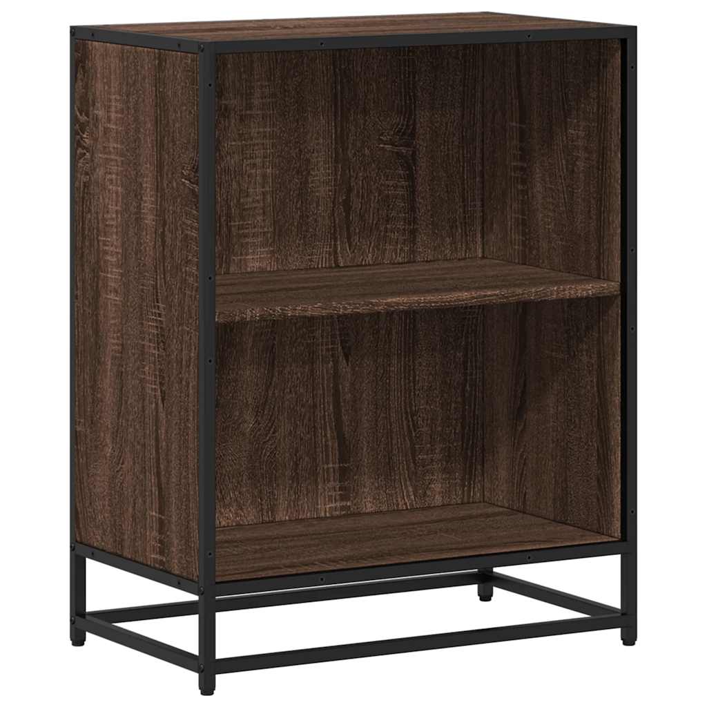 Boekenkast 60x35x76 cm bewerkt hout bruin eikenkleur
