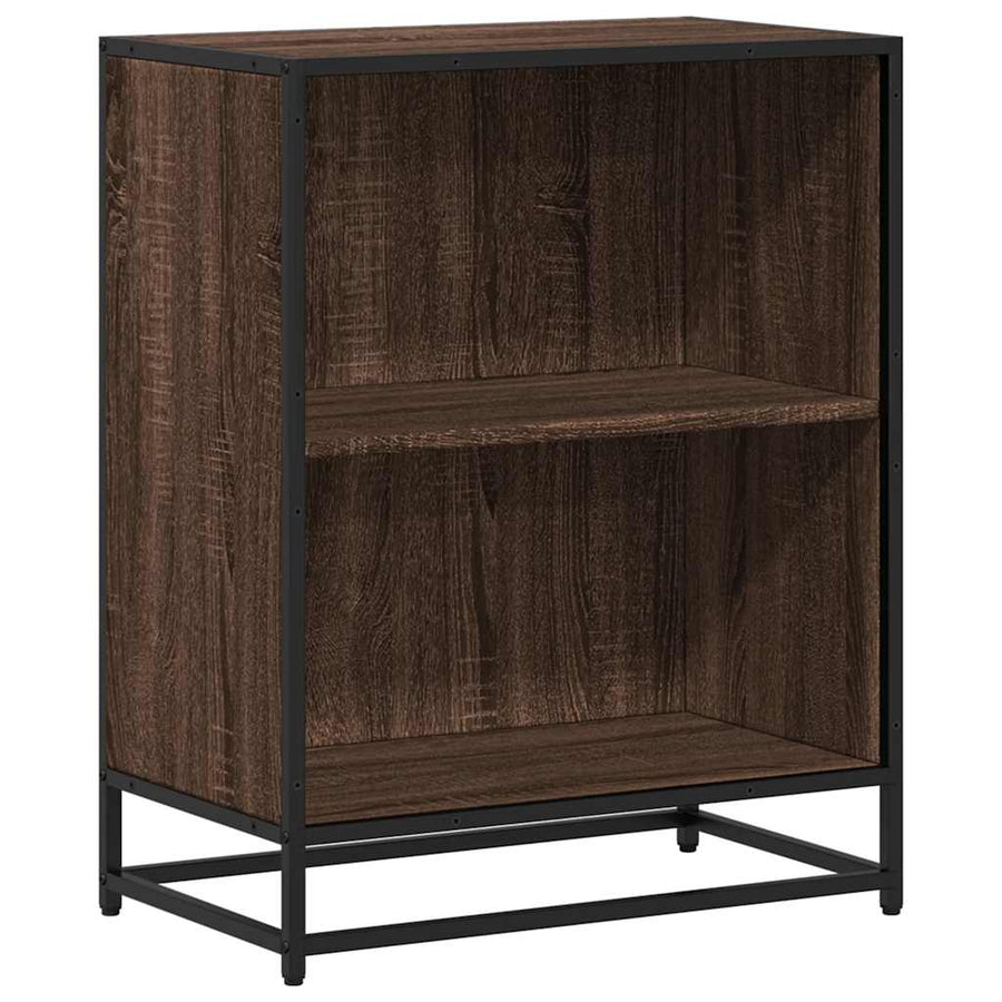 Boekenkast 60x35x76 cm bewerkt hout bruin eikenkleur