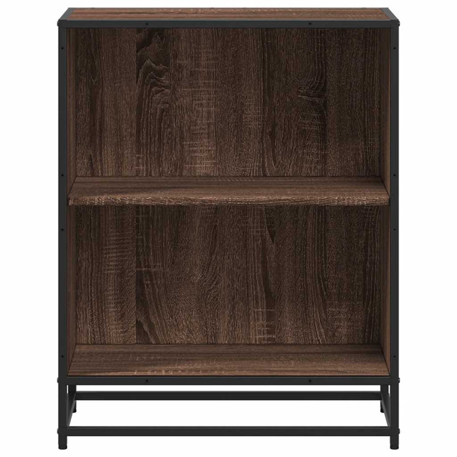 Boekenkast 60x35x76 cm bewerkt hout bruin eikenkleur