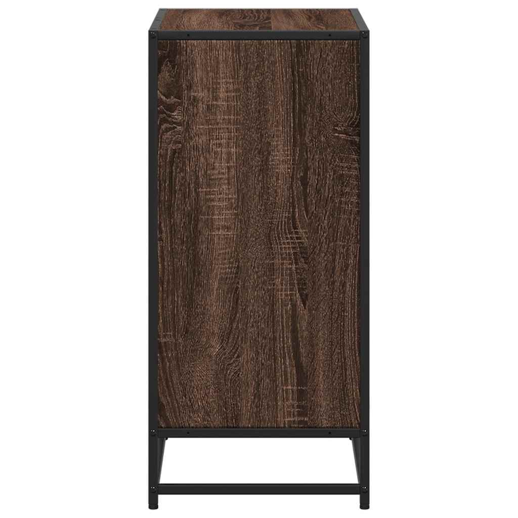 Boekenkast 60x35x76 cm bewerkt hout bruin eikenkleur