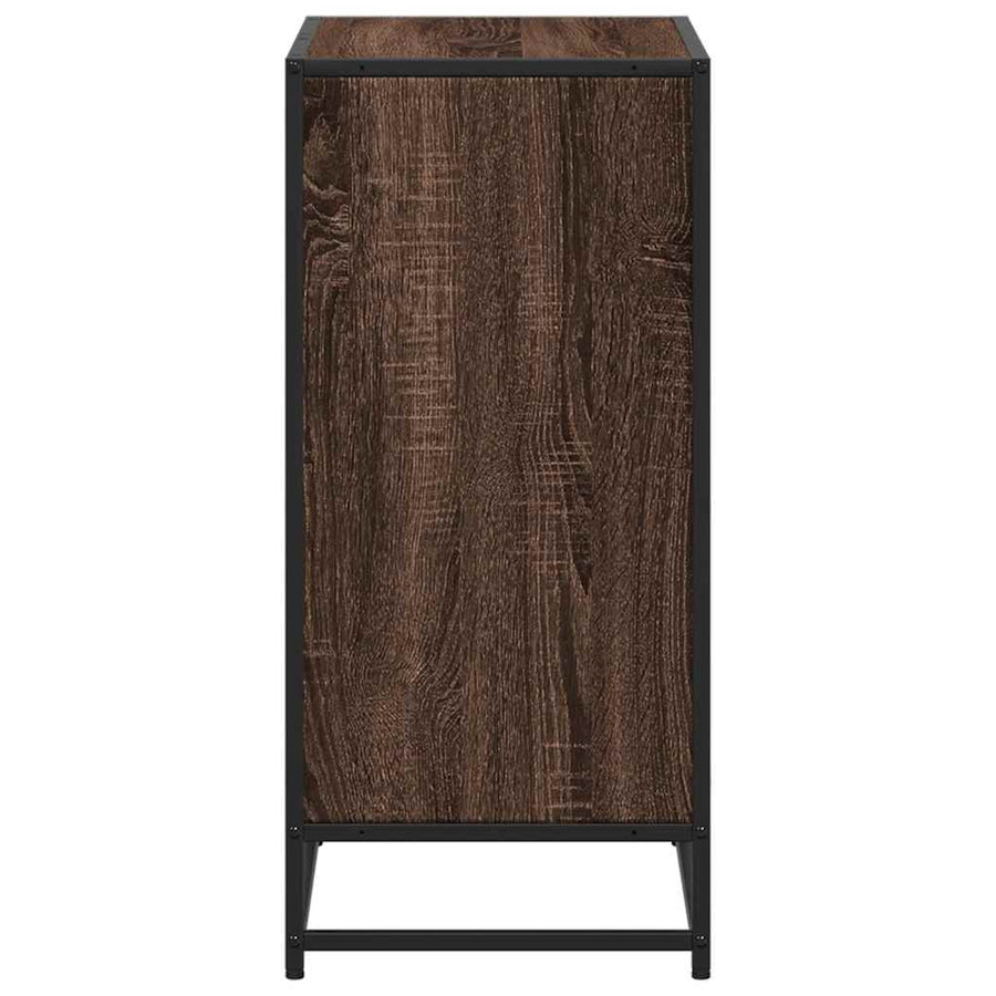 Boekenkast 60x35x76 cm bewerkt hout bruin eikenkleur