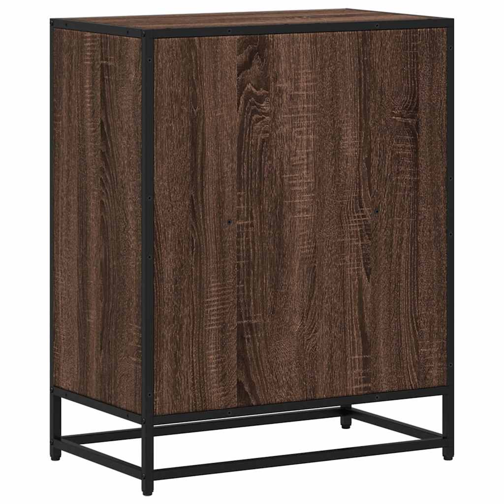 Boekenkast 60x35x76 cm bewerkt hout bruin eikenkleur