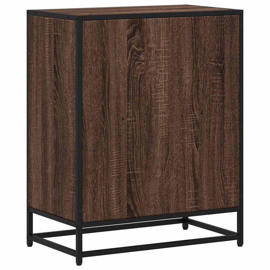 Boekenkast 60x35x76 cm bewerkt hout bruin eikenkleur