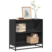 Boekenkast 80,5x35x76 cm bewerkt hout zwart metaal