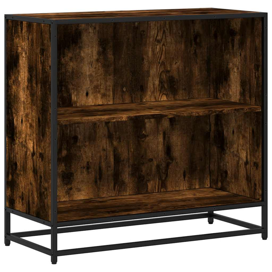 Boekenkast 80,5x35x76 cm bewerkt hout gerookt eikenkleurig