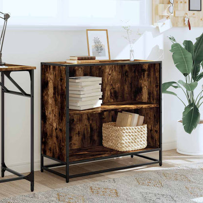 Boekenkast 80,5x35x76 cm bewerkt hout gerookt eikenkleurig