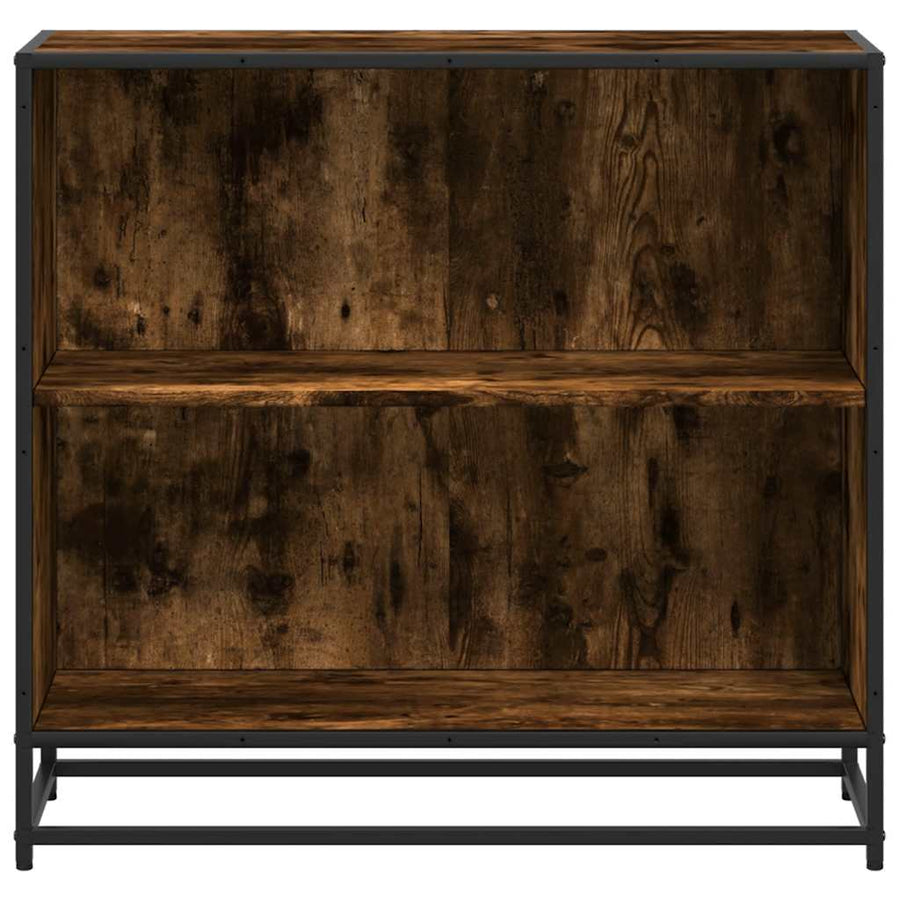 Boekenkast 80,5x35x76 cm bewerkt hout gerookt eikenkleurig