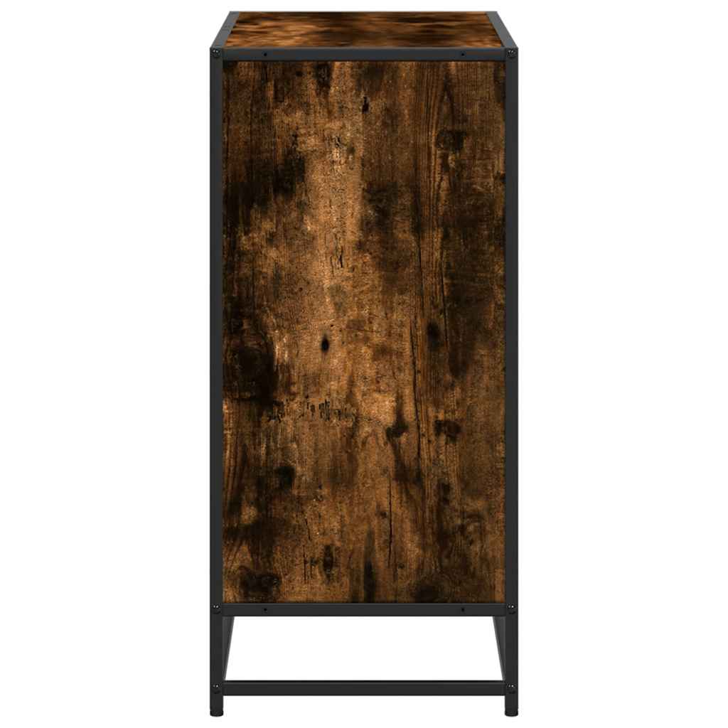 Boekenkast 80,5x35x76 cm bewerkt hout gerookt eikenkleurig