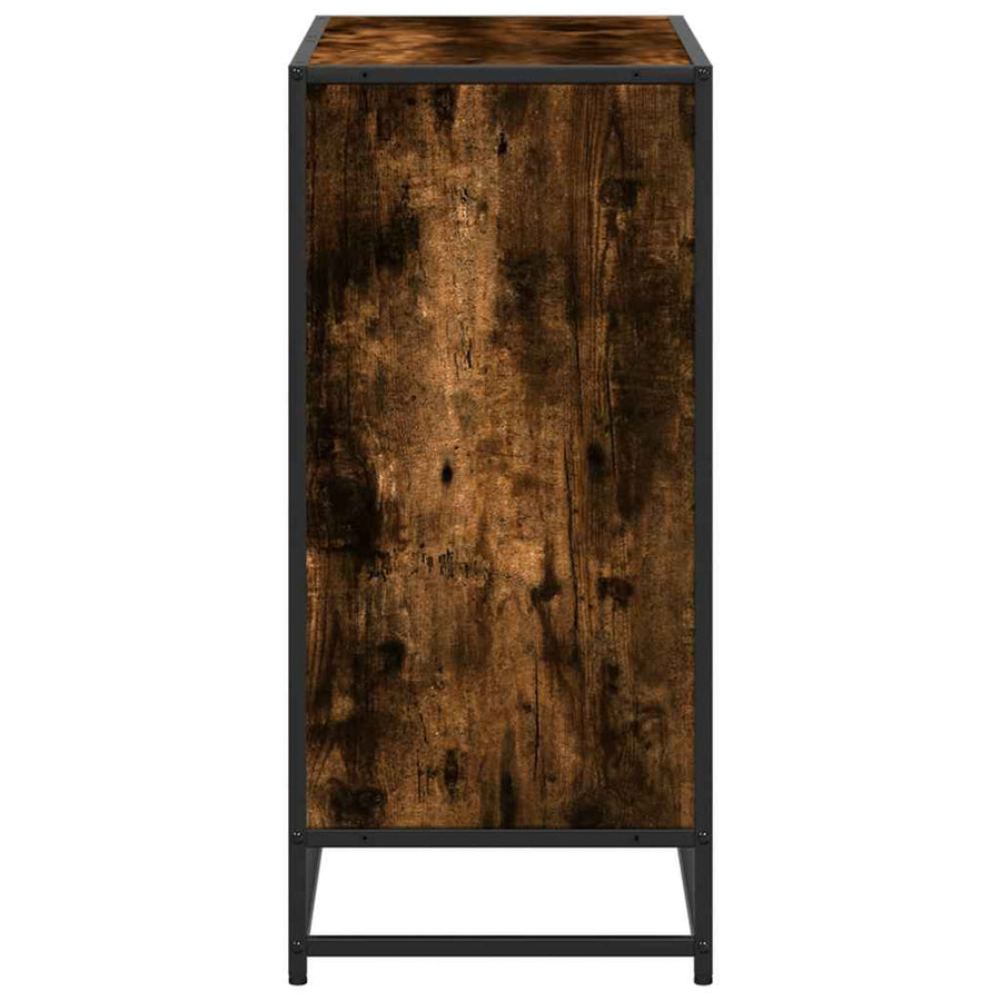 Boekenkast 80,5x35x76 cm bewerkt hout gerookt eikenkleurig