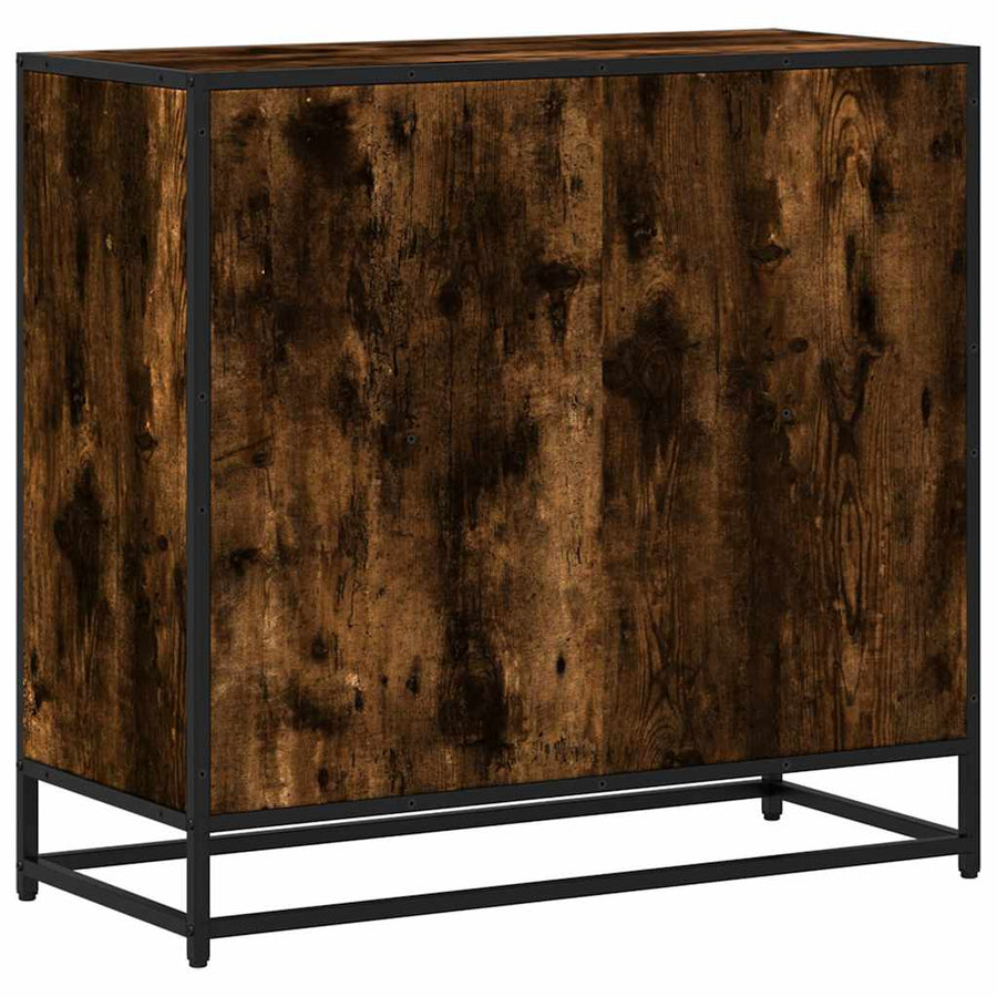 Boekenkast 80,5x35x76 cm bewerkt hout gerookt eikenkleurig