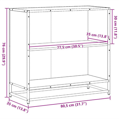 Boekenkast 80,5x35x76 cm bewerkt hout grijs sonoma eikenkleurig