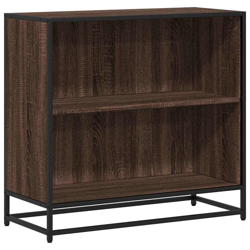 Boekenkast 80x35x76 cm bewerkt hout bruin eikenkleur