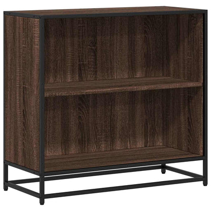 Boekenkast 80x35x76 cm bewerkt hout bruin eikenkleur