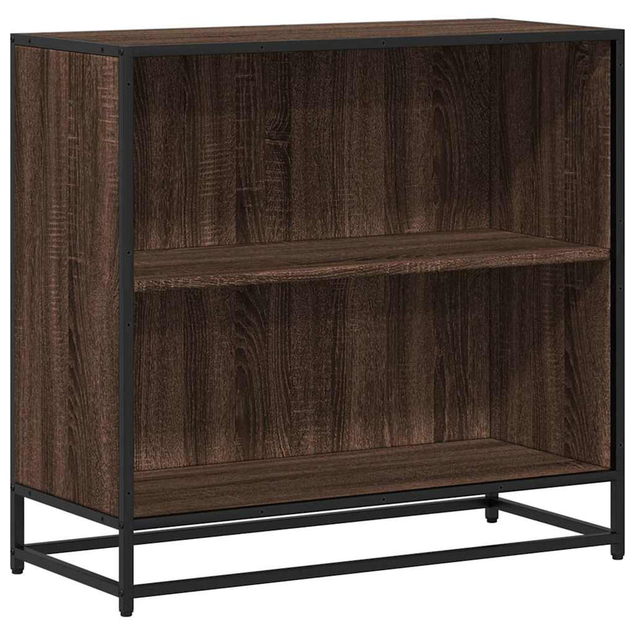 Boekenkast 80x35x76 cm bewerkt hout bruin eikenkleur