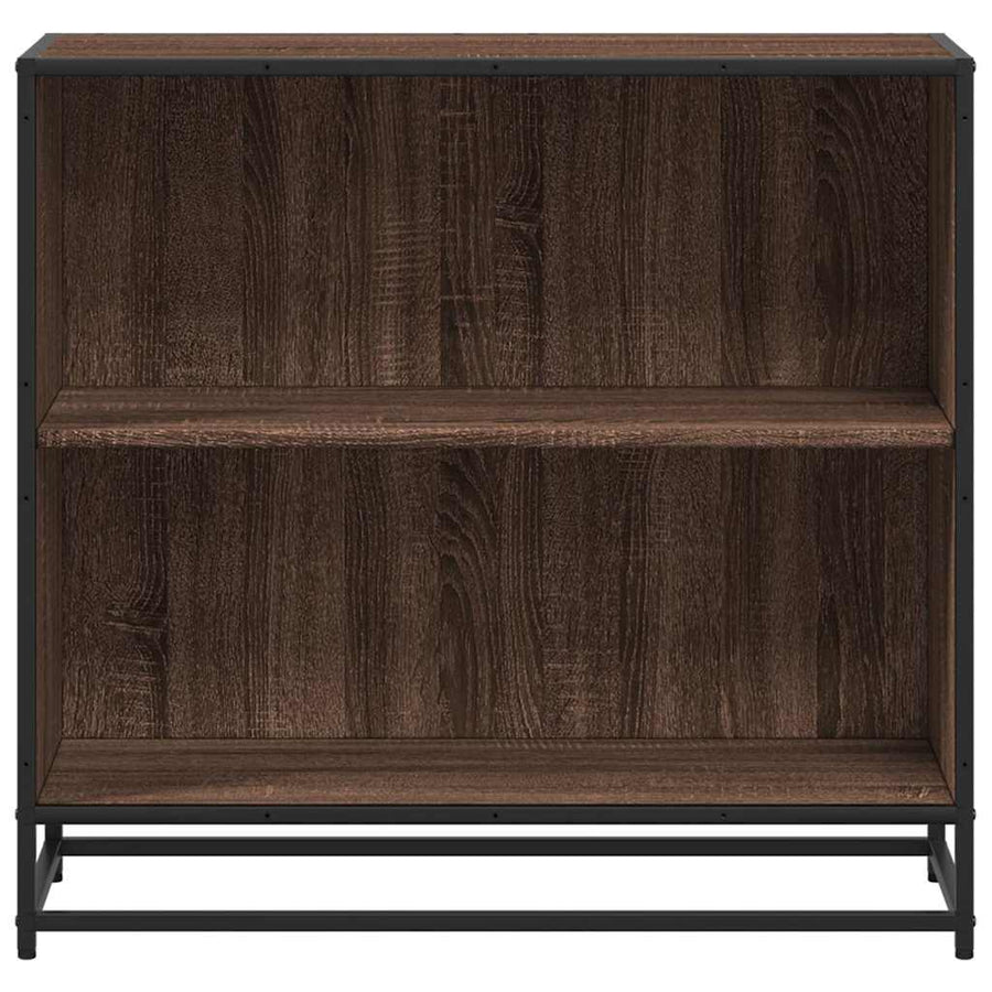 Boekenkast 80x35x76 cm bewerkt hout bruin eikenkleur