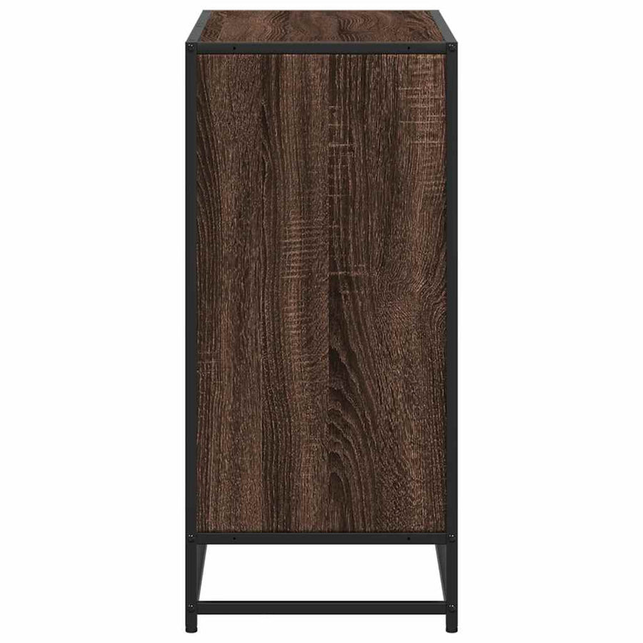 Boekenkast 80x35x76 cm bewerkt hout bruin eikenkleur