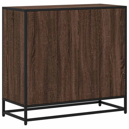 Boekenkast 80x35x76 cm bewerkt hout bruin eikenkleur