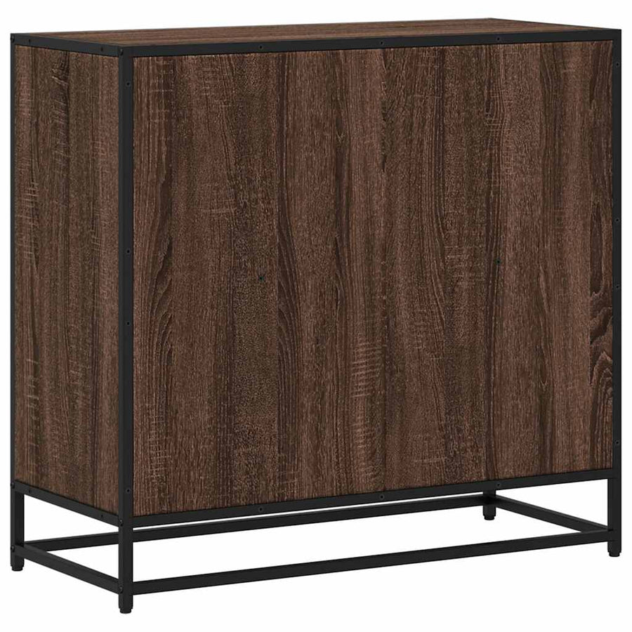 Boekenkast 80x35x76 cm bewerkt hout bruin eikenkleur