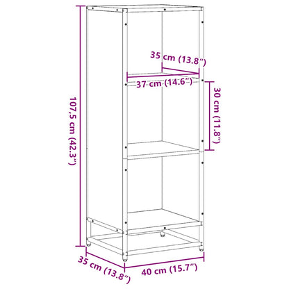 Boekenkast 40x35x107,5 cm bewerkt hout zwart