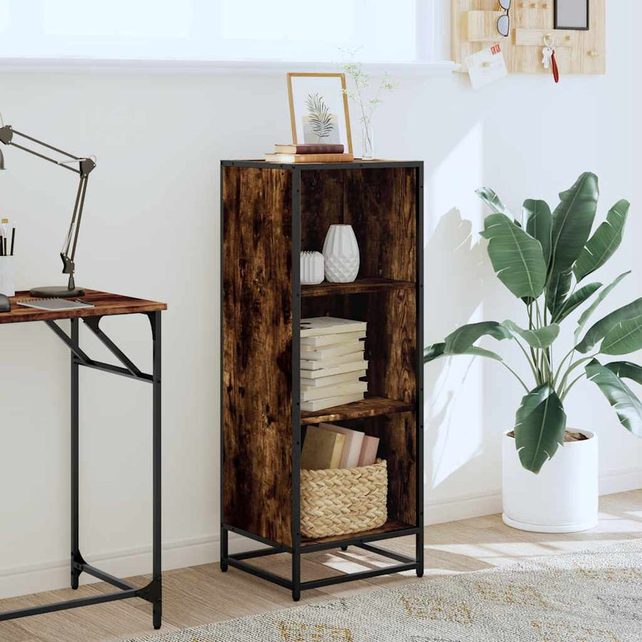 Boekenkast 40x35x107,5 cm bewerkt hout gerookt eikenkleurig