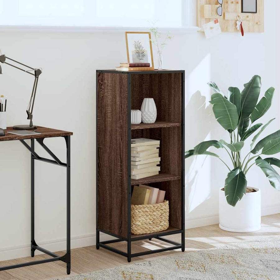 Boekenkast 40x35x107,5 cm bewerkt hout bruin eikenkleur