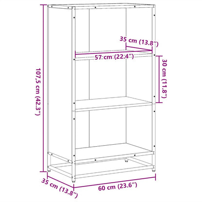 Boekenkast 60x35x107,5 cm bewerkt hout sonoma eikenkleurig