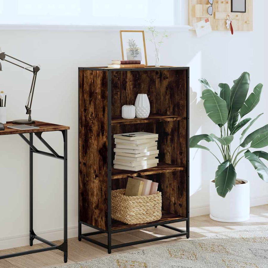 Boekenkast 60x35x107,5 cm bewerkt hout gerookt eikenkleurig
