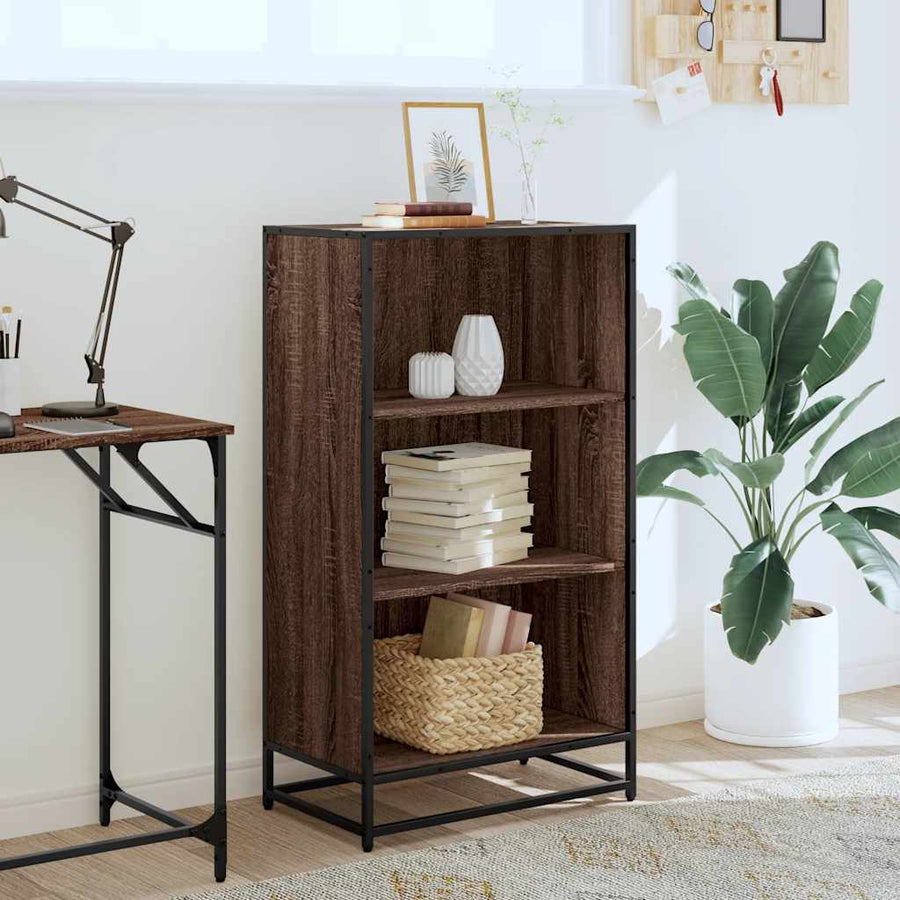 Boekenkast 60x35x107,5 cm bewerkt hout bruin eikenkleur