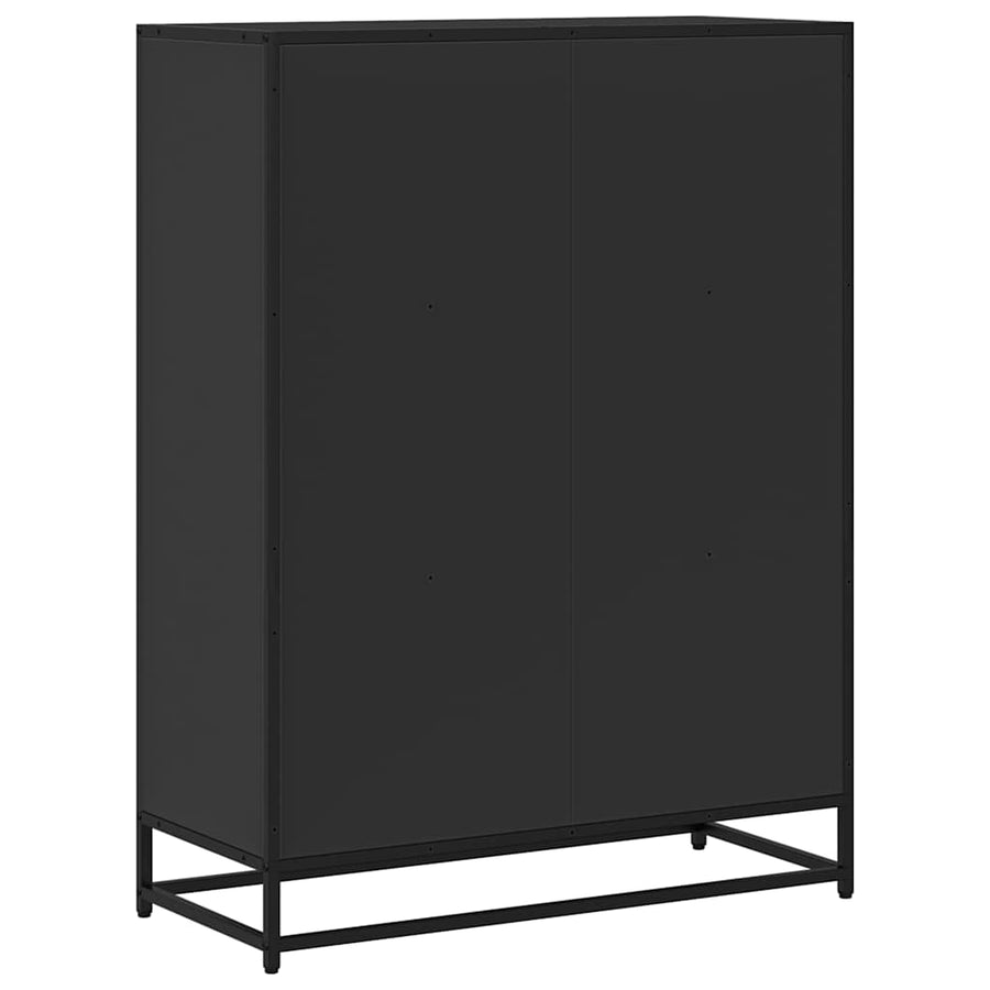 Boekenkast 80,5x35x107,5 cm bewerkt hout zwart