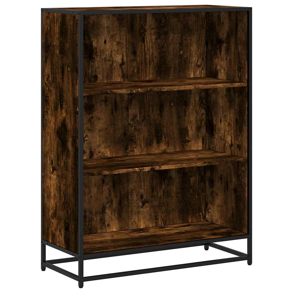 Boekenkast 80,5x35x107,5 cm bewerkt hout gerookt eikenkleurig
