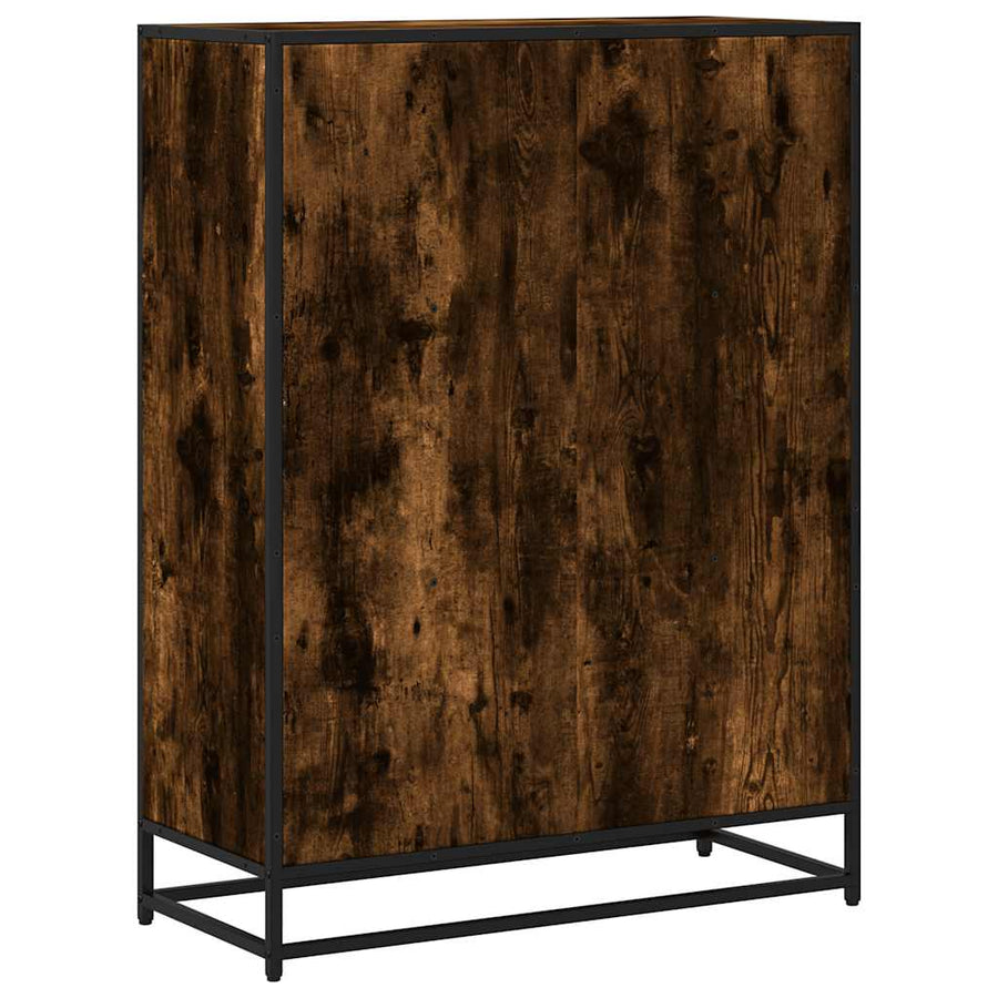 Boekenkast 80,5x35x107,5 cm bewerkt hout gerookt eikenkleurig