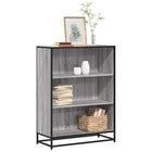 Boekenkast 80,5x35x107,5 cm grijs sonoma eiken bewerkt hout metaal