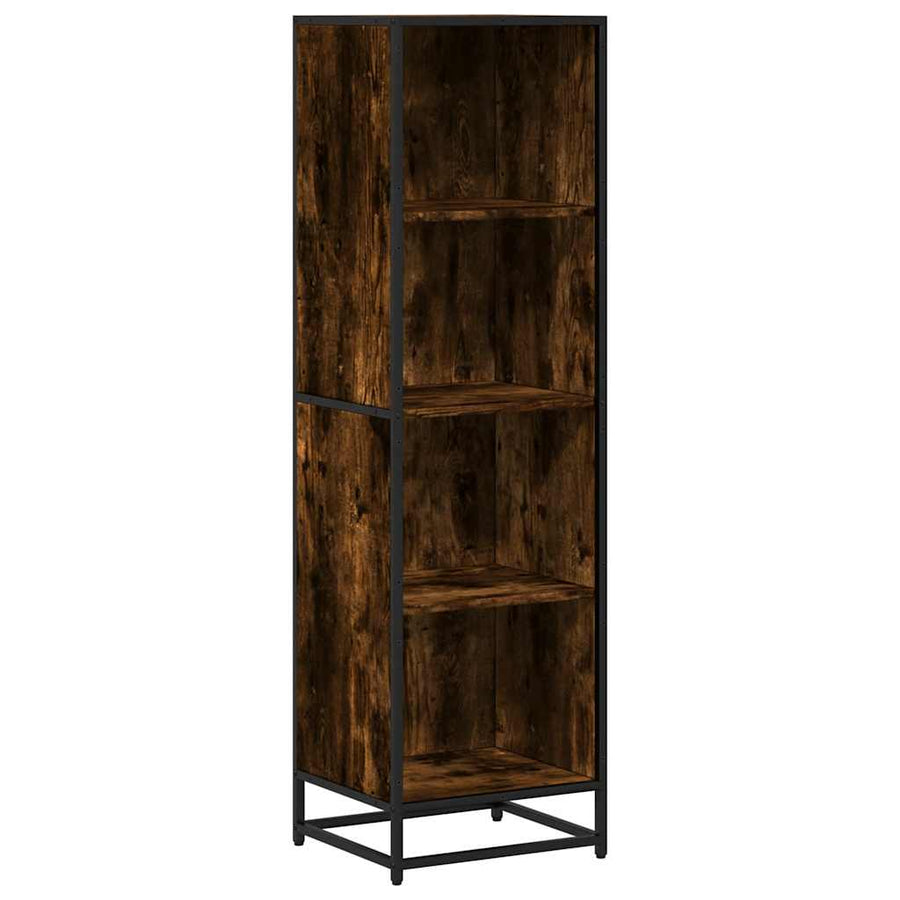 Boekenkast 40x35x139 cm bewerkt hout gerookt eikenkleurig