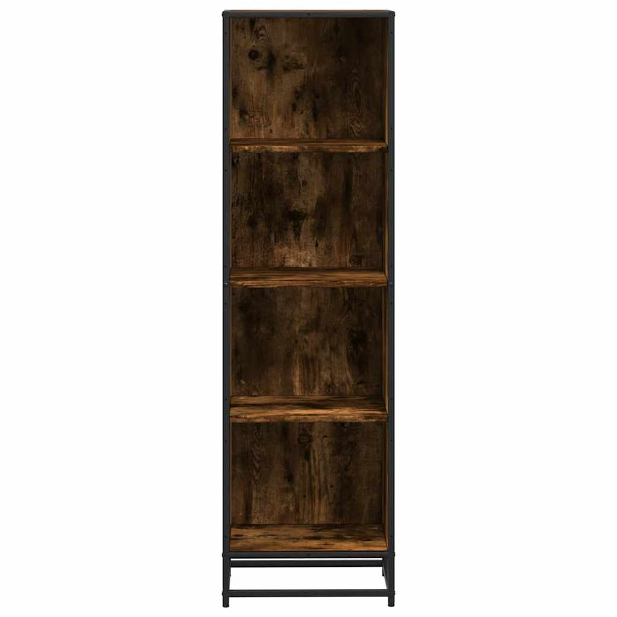 Boekenkast 40x35x139 cm bewerkt hout gerookt eikenkleurig