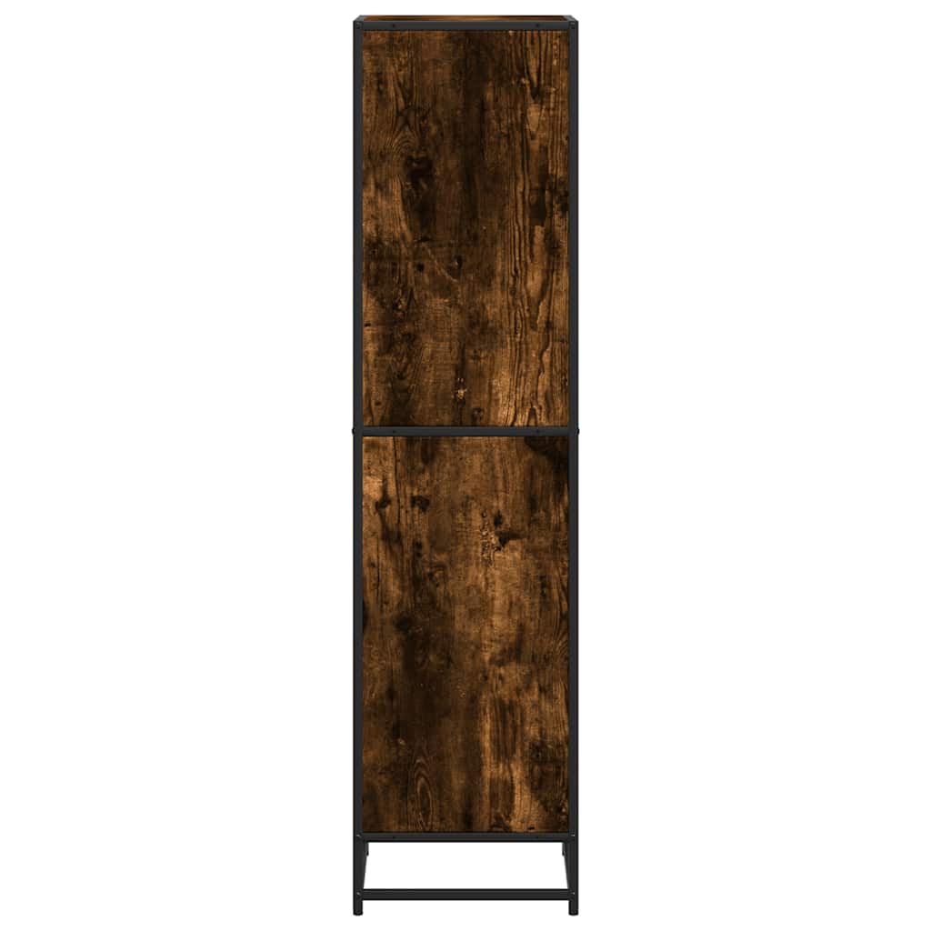 Boekenkast 40x35x139 cm bewerkt hout gerookt eikenkleurig